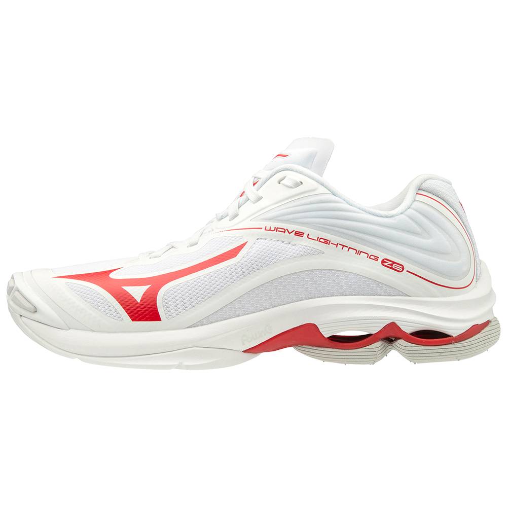 Womens Mizuno Wave Lightning Z6 Volleyball Shoes White/Red Philippines (FUHJWO786)